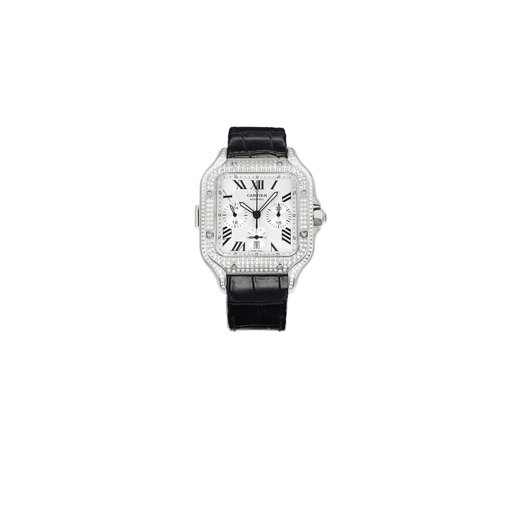 1-19-11.jpg Santos de Cartier Chronograph watch - Image 1