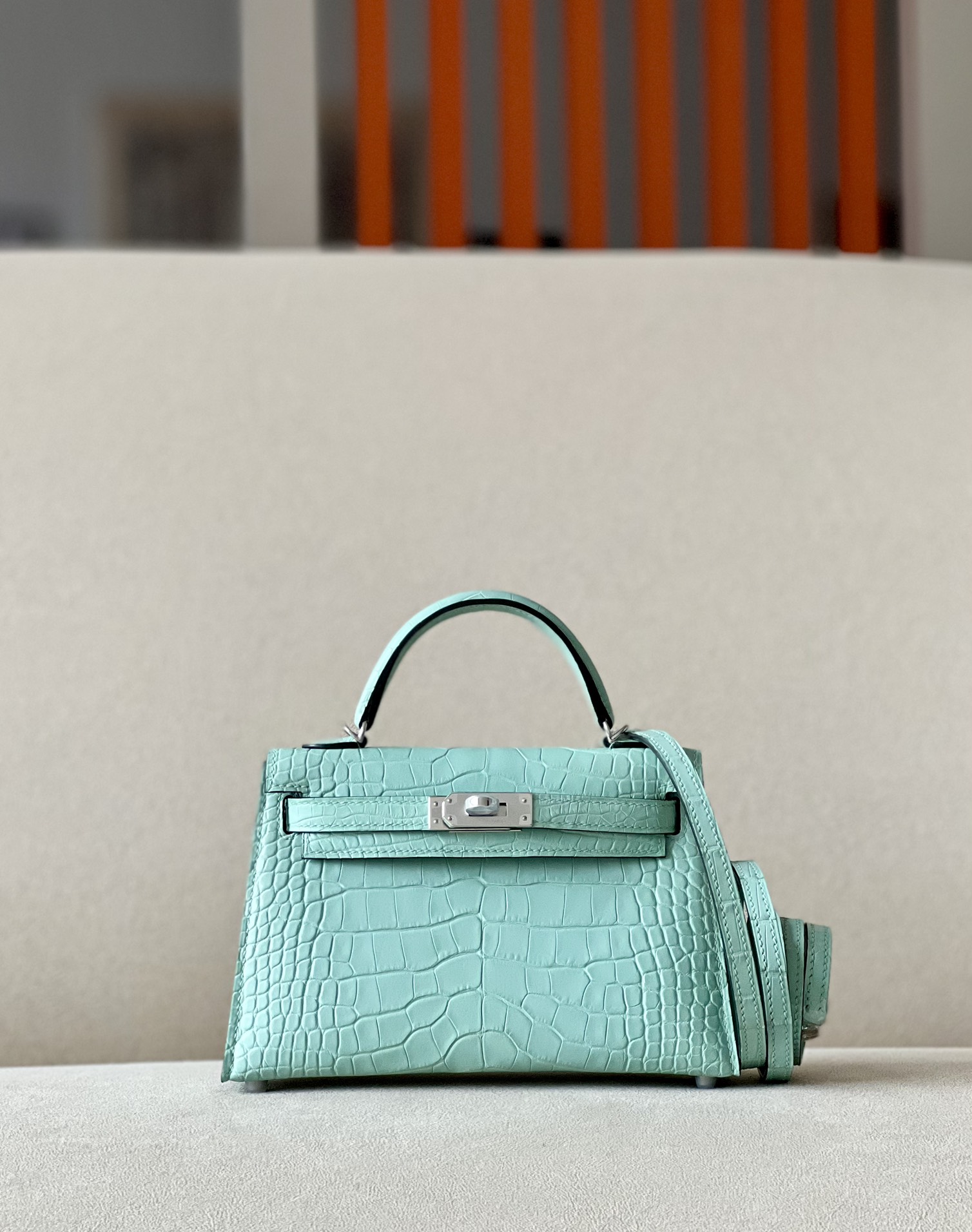 HSC-18510F928D74 Kelly Mini Alligator Vert Dfau (6U) Palladium Hardware - Image 1