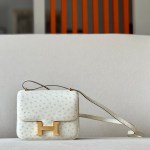Constance 19 Ostrich Parchemin (3C) Gold Hardware