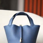 Picotin Lock 22 Clemence Deep Blue(S4)  Gold Hardware