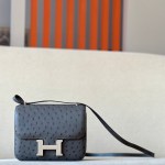 Constance 19 Ostrich Graphite  (88) Palladium Hardware
