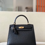 Kelly 25 Ostrich Nior(89) Gold Hardware