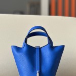 Picotin Lock 18 Clemence Blue Zellige(I7) Palladium Hardware
