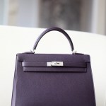 Kelly 28 Epsom Raisin(59) Palladium Hardware