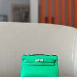 Kelly Pochette Swift Vert Comics (0Z) Palladium Hardware