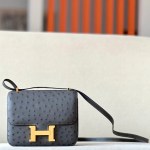 Constance 19 Ostrich Graphite  (88) Gold Hardware
