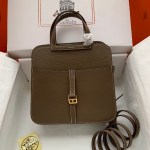 Hermes Halzan 25 Clemence Etoupe (18) Gold Hardware
