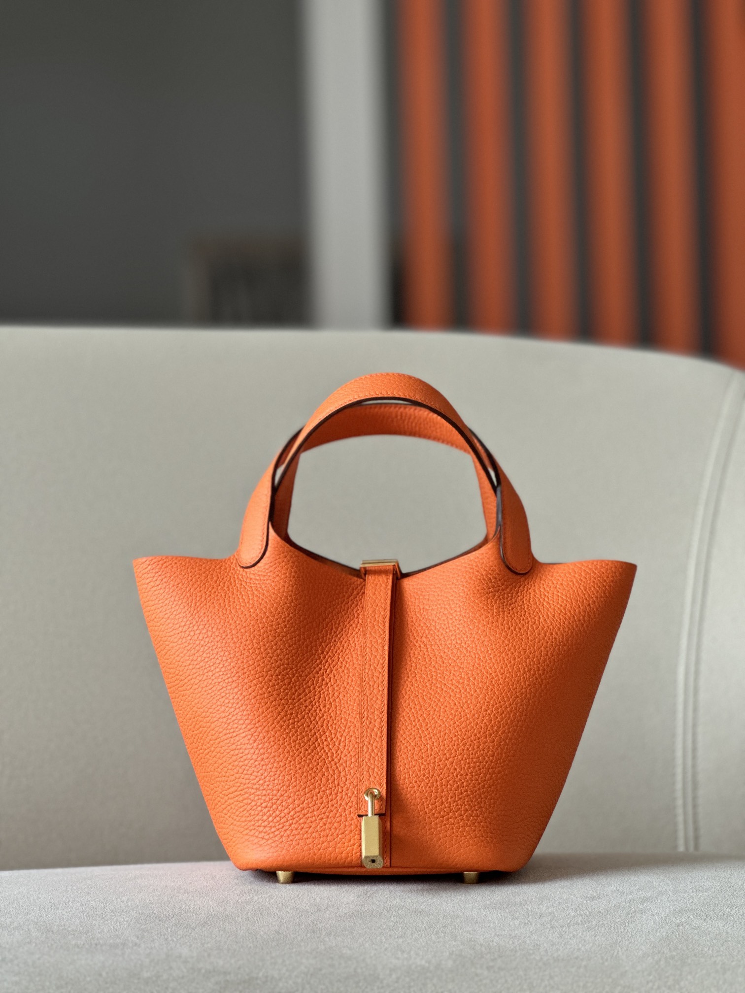 HSC-644A4F484D74 Picotin Lock 18 Clemence Orange(93) Gold Hardware - Image 1
