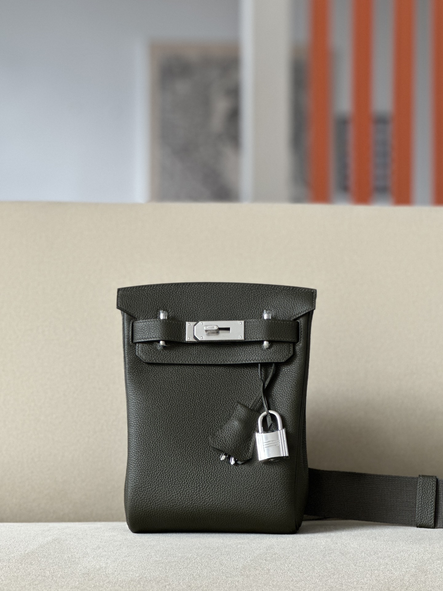 Birkin Hac a Dos PM Backpack Togo Vert Gris (C6) Palladium Hardware Birkin Hac a Dos PM Backpack Togo Vert Gris (C6) Palladium Hardware