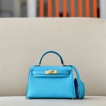 Kelly Mini Epsom Celeste (7N) Gold Hardware