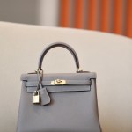 Kelly 28 Togo Gris Asphalte (M8) Gold Hardware