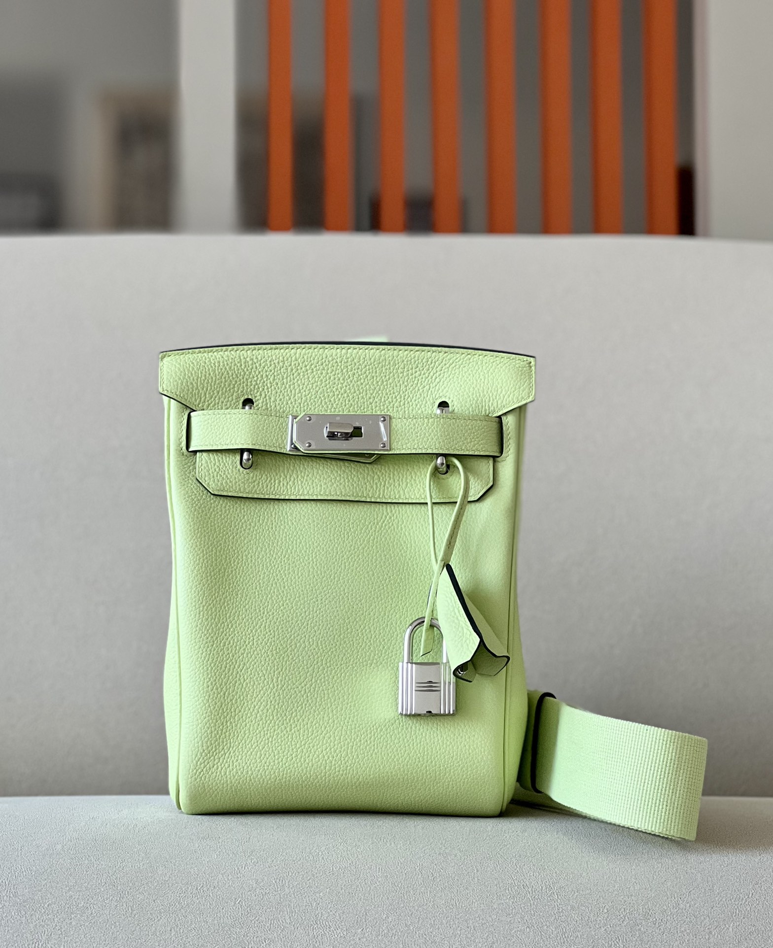 Birkin Hac a Dos PM Backpack Togo Vert Absinthe (Y6) Palladium Hardware Birkin Hac a Dos PM Backpack Togo Vert Absinthe (Y6) Palladium Hardware