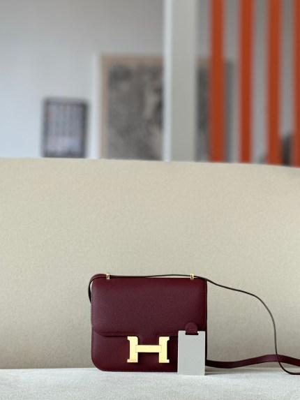 Constance 19 Epsom Rouge H(55) Gold Hardware