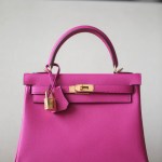 Kelly 25 Epsom Rose Pourpre (L3) Gold Hardware