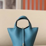 Picotin Lock 18 Clemence New Bleu Jean(D2) Gold Hardware