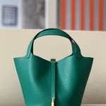 Picotin Lock 22 Clemence Malachite(Z6) Gold Hardware