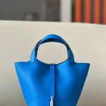 Picotin Lock 18 Clemence Bleu Hydra(T7) Palladium Hardware