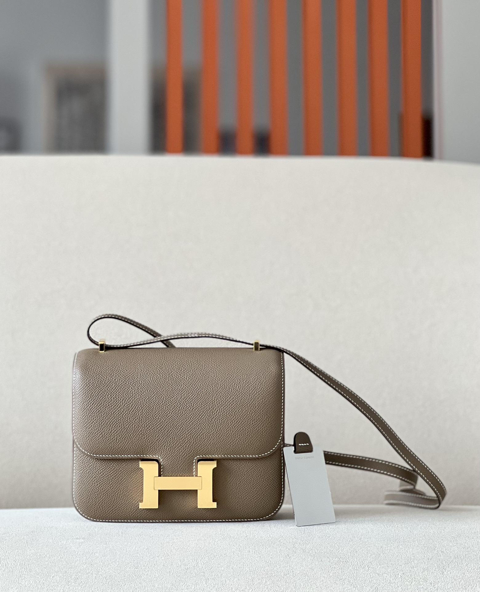 Constance 19 Epsom Etoupe(18) Gold Hardware Constance 19 Epsom Etoupe(18) Gold Hardware