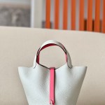 Picotin Lock HSS 18 Clemence  Gris Perle(80) and Rose eLipstick(U5) Palladium Hardware