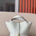 Picotin Lock 22 Clemence Gris Ciment(0V) Gold Hardware