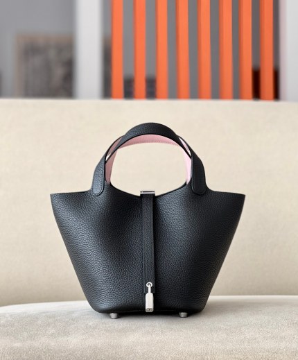 Picotin Lock HSS 18 Clemence Nior(89) and Mauve Pale(09) Palladium Hardware