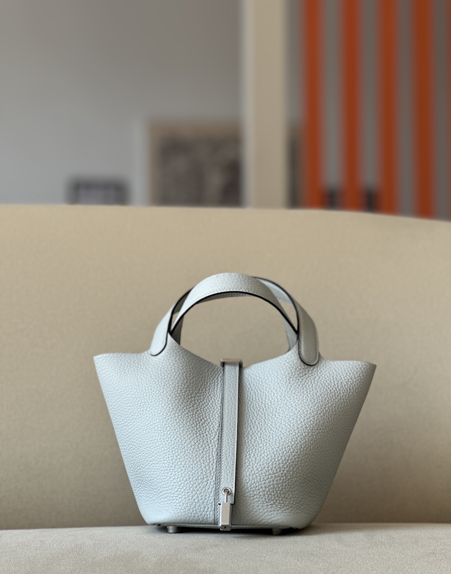 HSC-D942F3F37F1D Picotin Lock 18 Clemence Blue Brume(T0) Palladium Hardware - Image 1