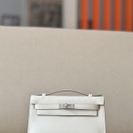 Kelly Pochette Swift Craie (10) Palladium Hardware