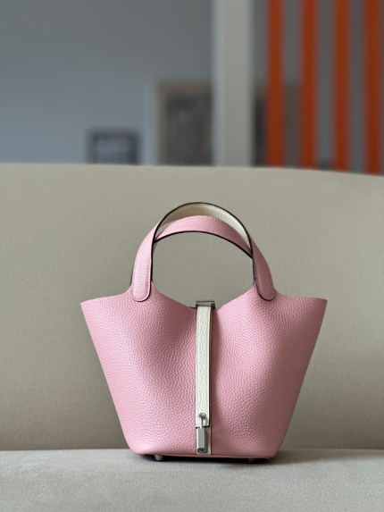 Picotin Lock HSS 18 Clemence Pink(5P) and Nata(I2) Palladium Hardware
