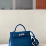 Kelly Mini Epsom Deep Blue (S4) Palladium Hardware