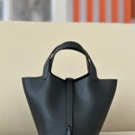 Picotin Lock 18 Clemence Calf So Balck PVD Hardware