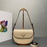 Prada Arqué Leather shoulder bag moon bag