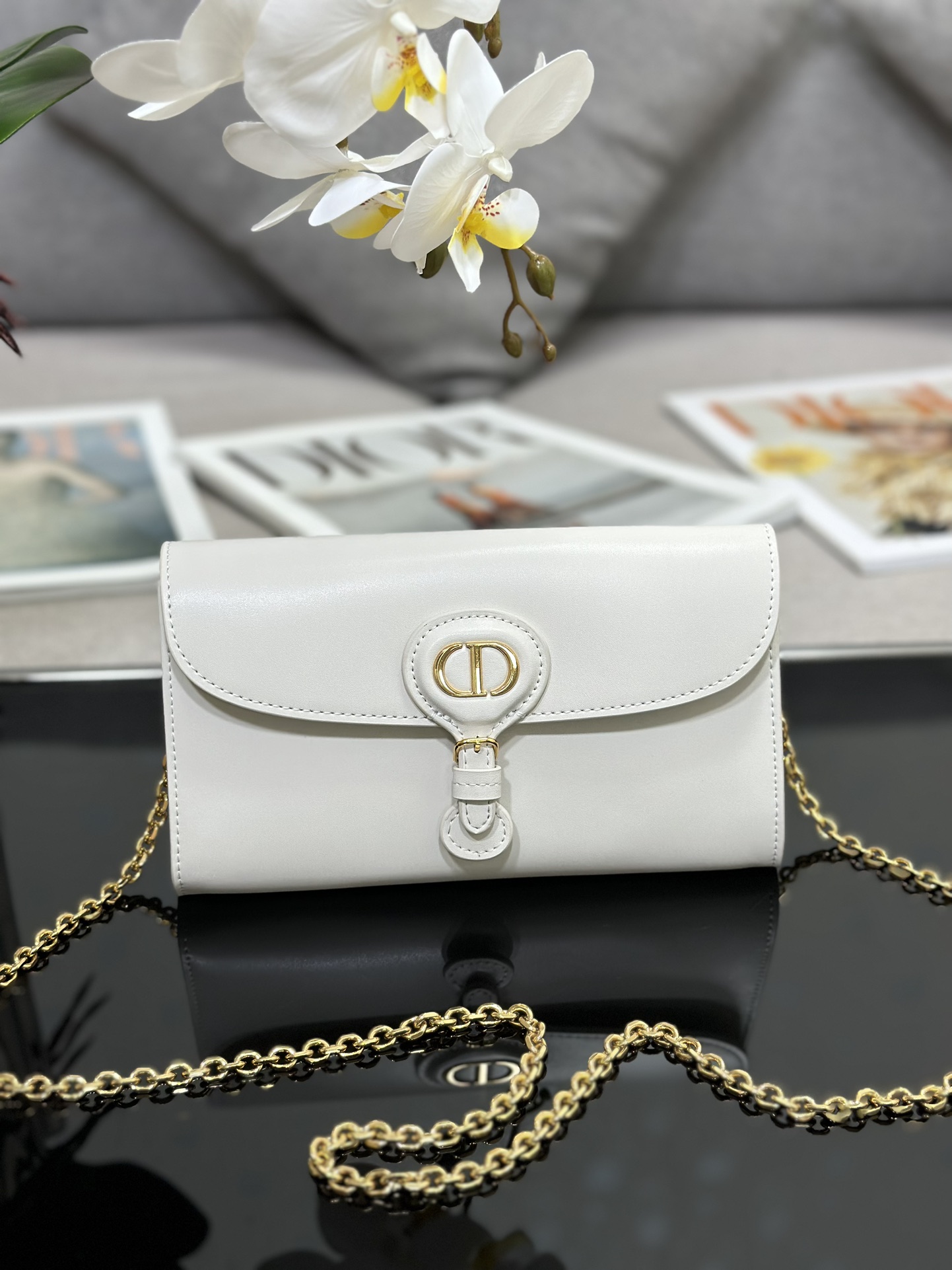 HSC-18D4D0756FA5 Dior Bobby East-West Pouch with Chain - Image 1