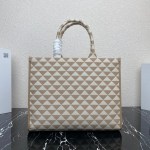 Large Prada Symbole embroidered fabric handbag - Image 2