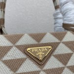 Large Prada Symbole embroidered fabric handbag - Image 5