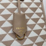 Large Prada Symbole embroidered fabric handbag - Image 6