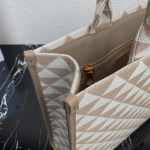 Large Prada Symbole embroidered fabric handbag - Image 7
