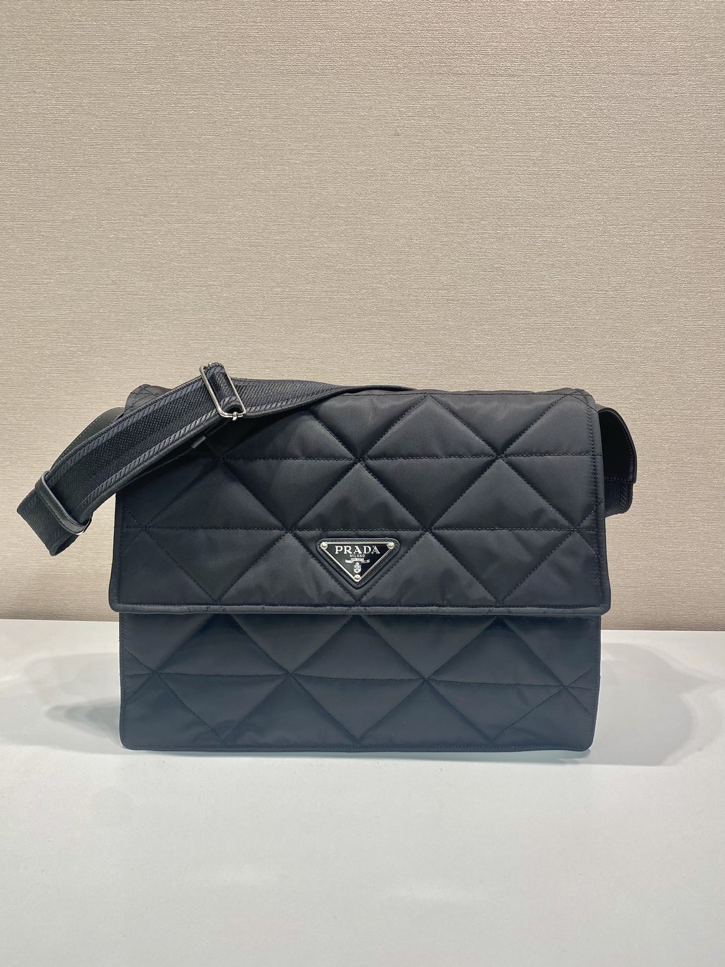HSC-1E997F881EC6 Prada Black Re-nylon Large Padded Shoulder Bag - Image 1