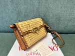 Valentino SMALL ROCKSTUD SHOULDER BAG IN WOVEN RAFFIA - Image 2