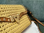 Valentino SMALL ROCKSTUD SHOULDER BAG IN WOVEN RAFFIA - Image 4