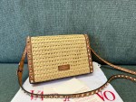 Valentino SMALL ROCKSTUD SHOULDER BAG IN WOVEN RAFFIA - Image 7