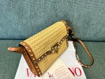 Valentino SMALL ROCKSTUD SHOULDER BAG IN WOVEN RAFFIA - Image 8