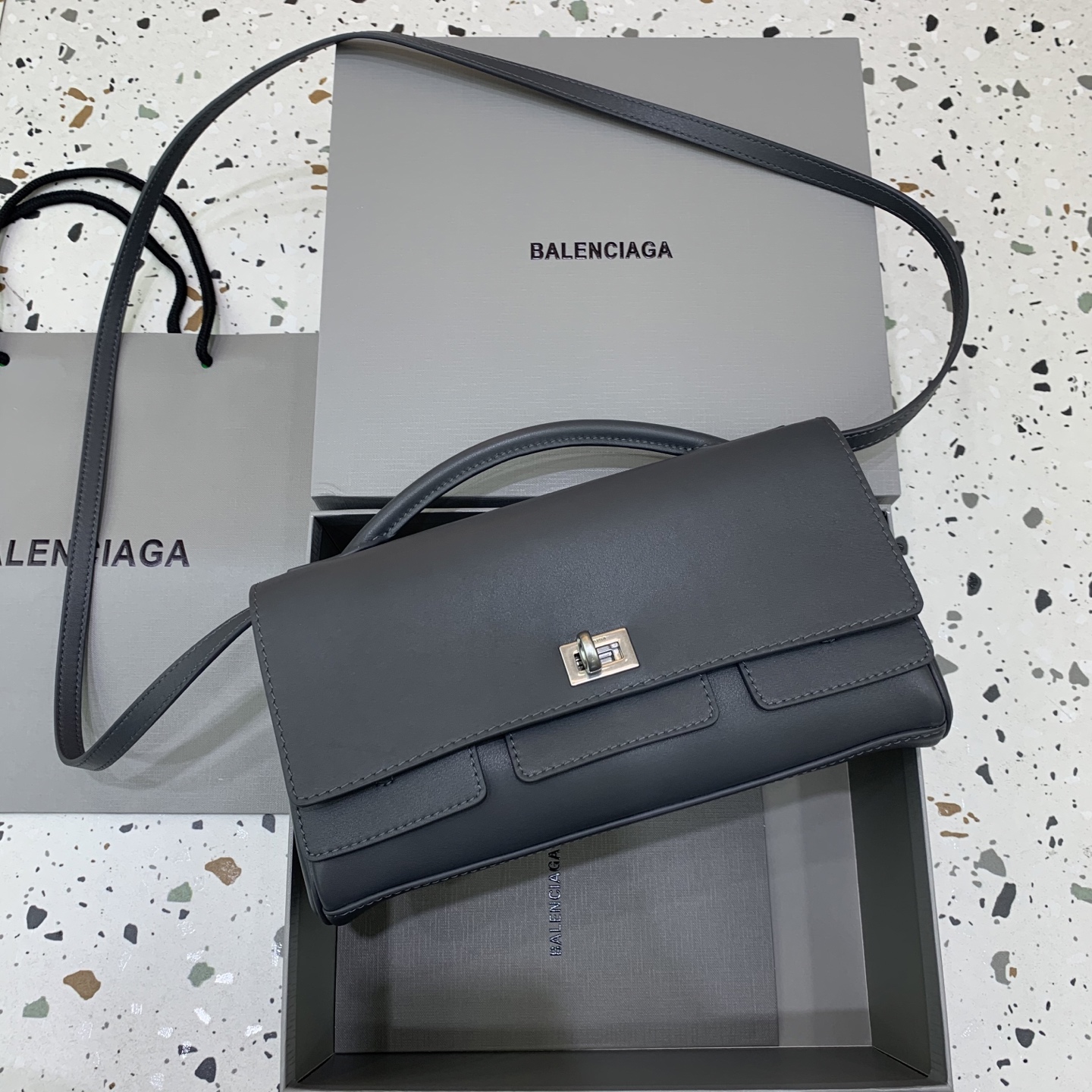 HSC-2DF7B9789988 Balenciaga Small Bel Air Clutch Bag - Image 1