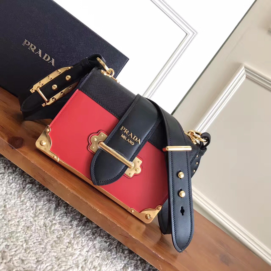 HSC-3A1744D95DE9 Prada Cahier Leather Bag - Image 1