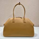 Large leather tote bag with zipper closure