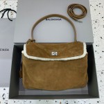 Balenciaga Women’s Rodeo Handbag Medium in Noce/white