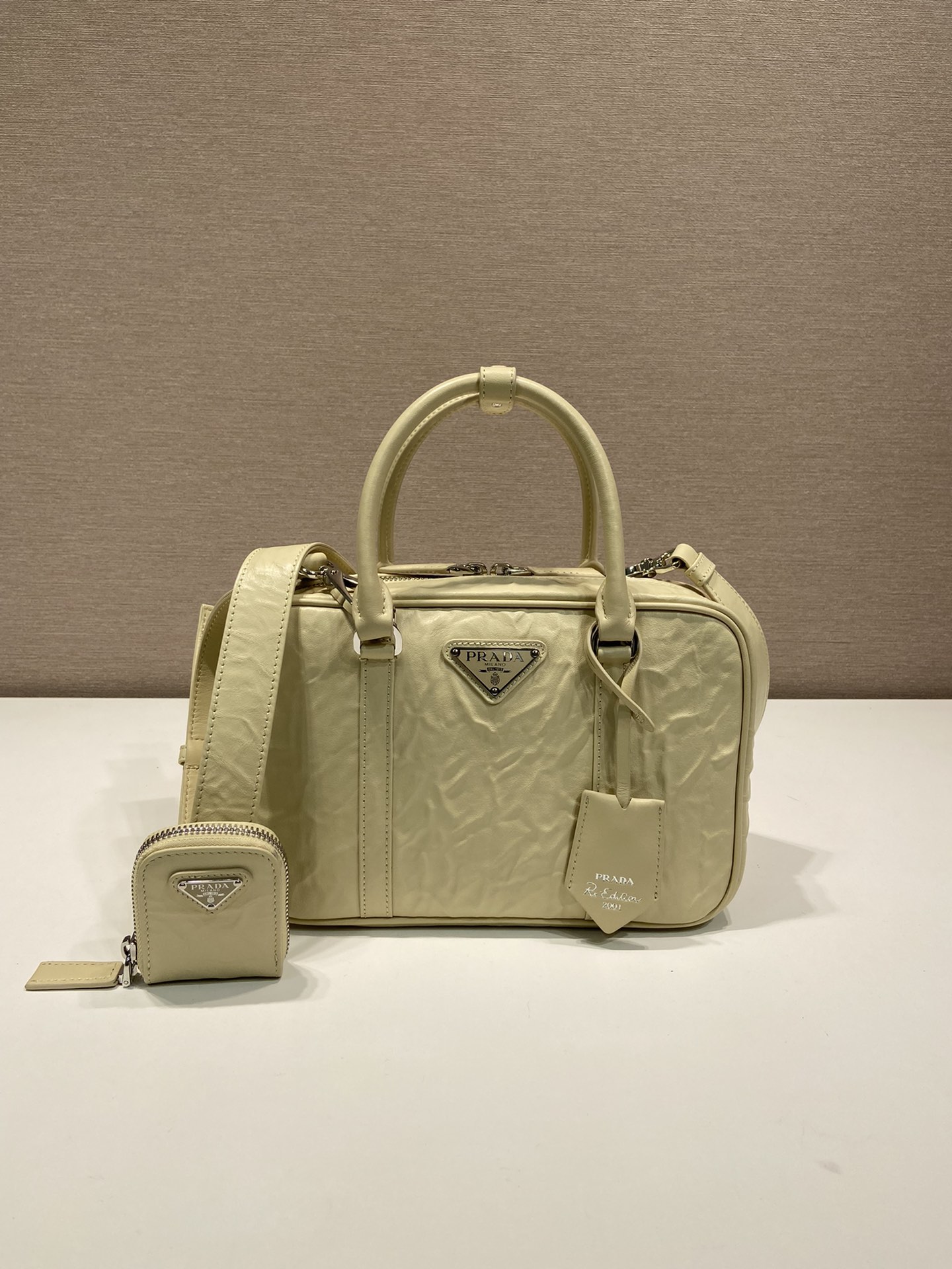 HSC-470683879DD8 Prada antique nappa leather top handle bag - Image 1
