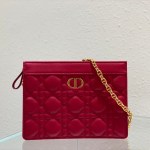 DIOR CARO ZIPPED POUCH WITH CHAIN