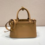 Prada Buckle small leather handbag with double belt
