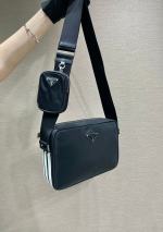 Prada Black Re-nylon And Saffiano Camera Bag