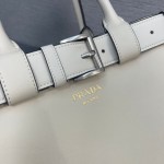 Prada Buckle medium leather handbag with double belt - Image 6